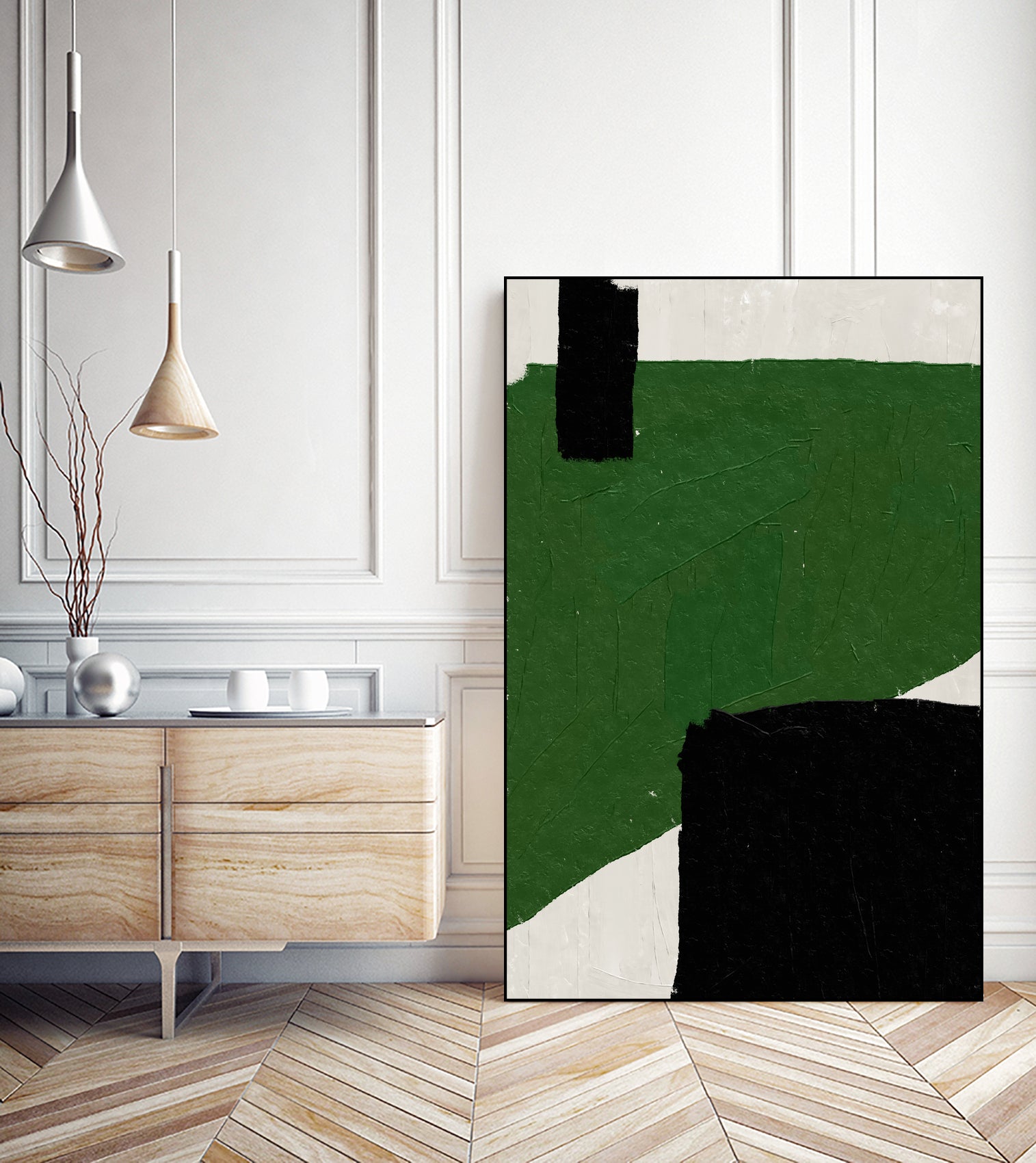 Green Beige Black Oil Abstract Painting by THE MIUUS STUDIO on GIANT ART - abstract child art