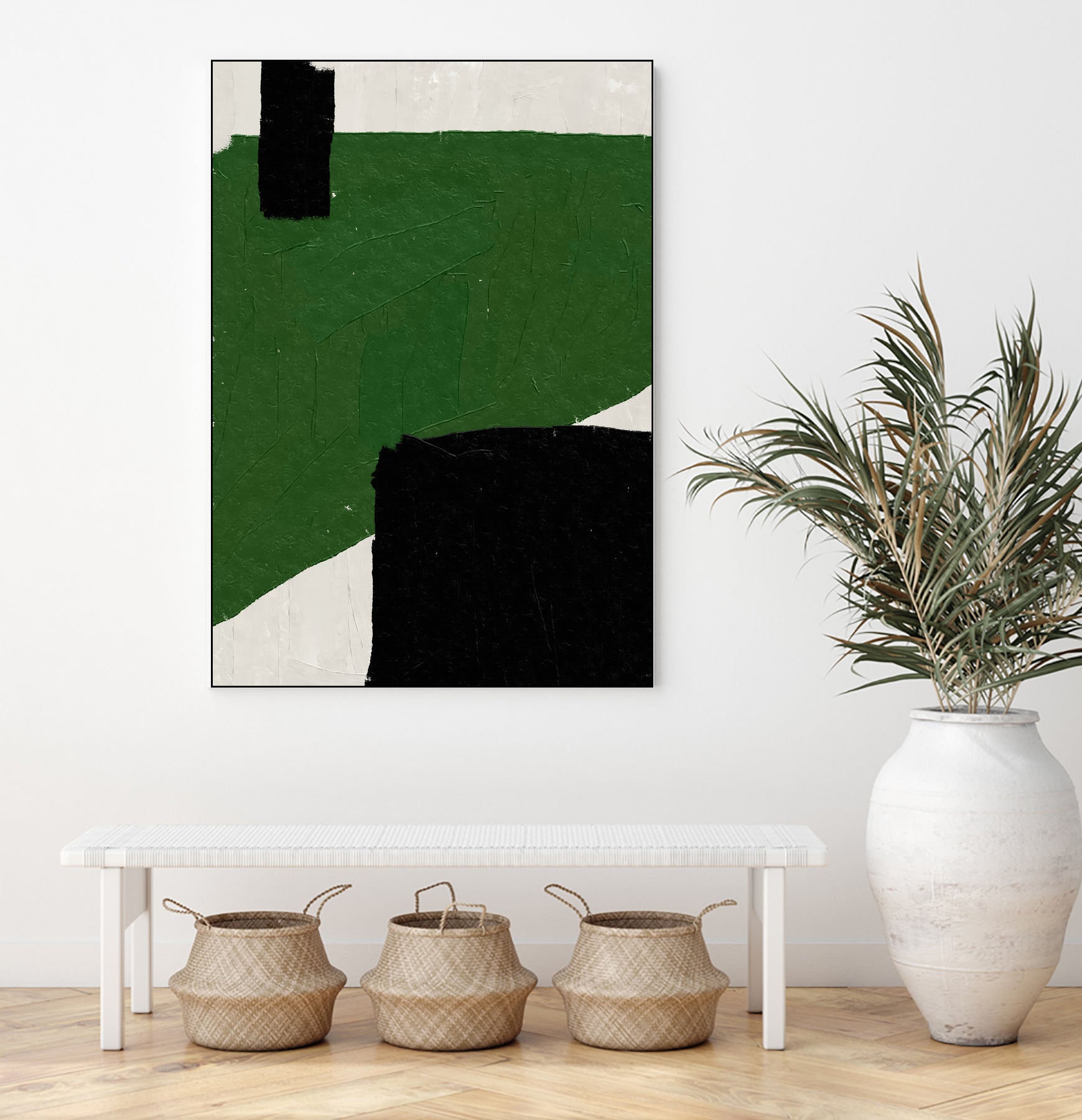 Green Beige Black Oil Abstract Painting by THE MIUUS STUDIO on GIANT ART - abstract child art