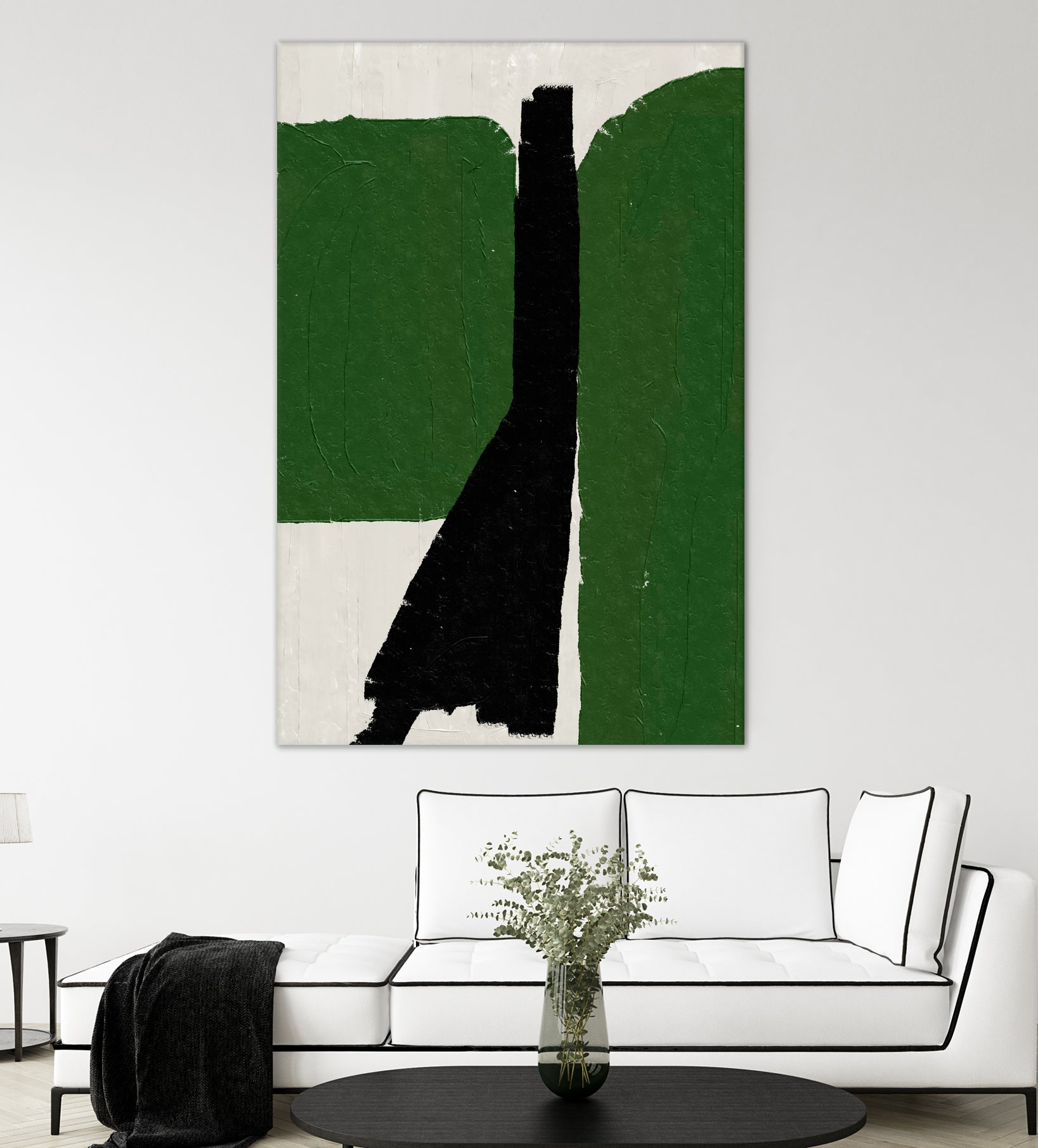 Green Black Oil Abstract by THE MIUUS STUDIO on GIANT ART - abstract painting