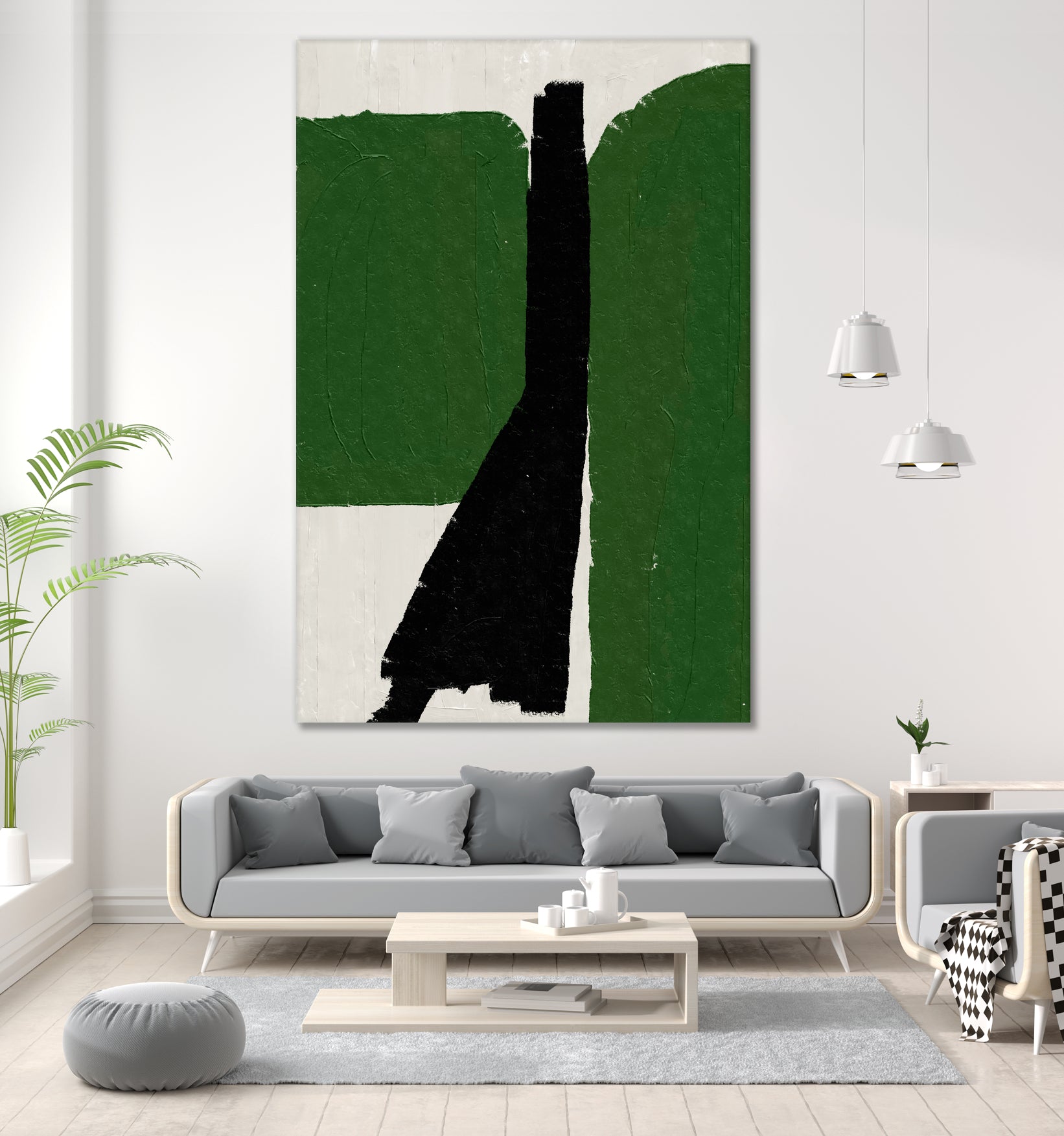 Green Black Oil Abstract by THE MIUUS STUDIO on GIANT ART - abstract painting