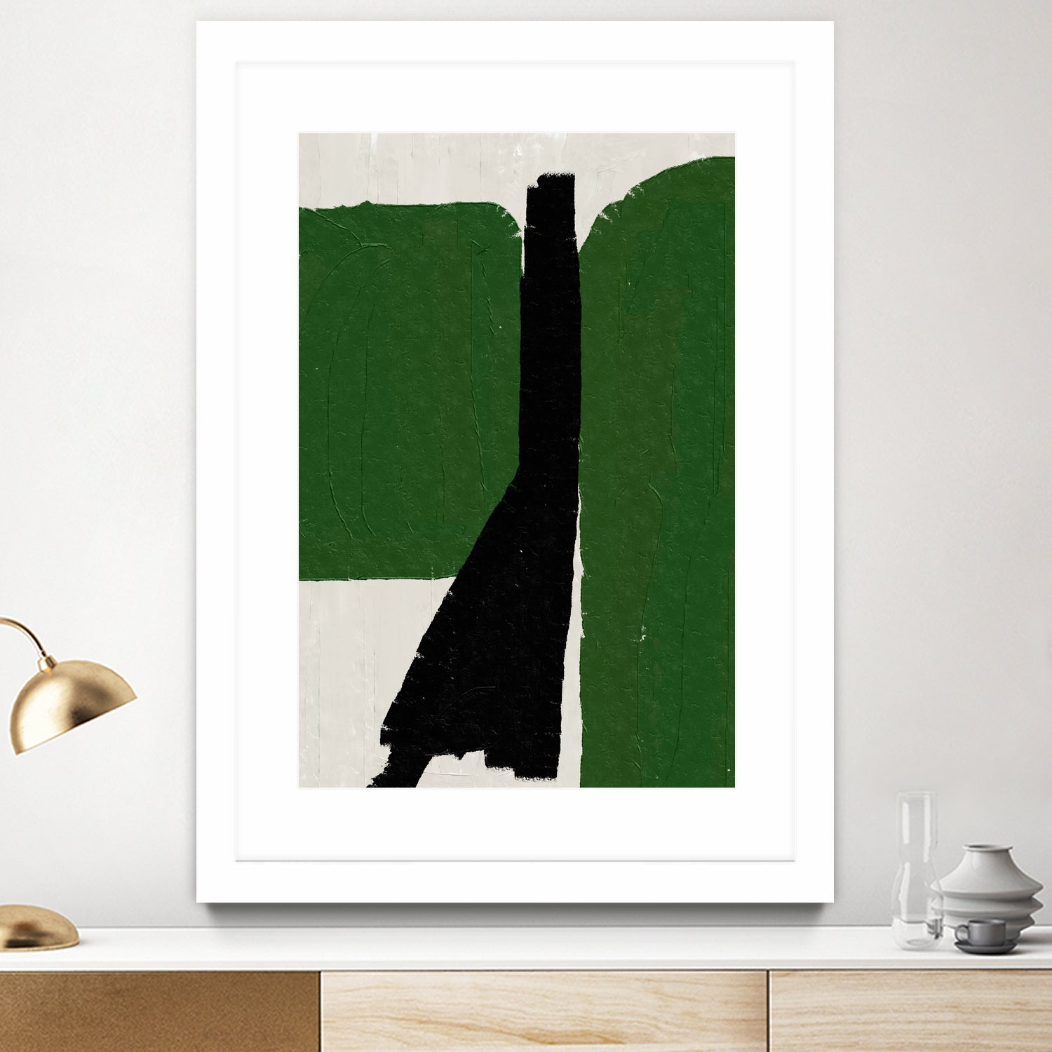 Green Black Oil Abstract by THE MIUUS STUDIO on GIANT ART - abstract painting