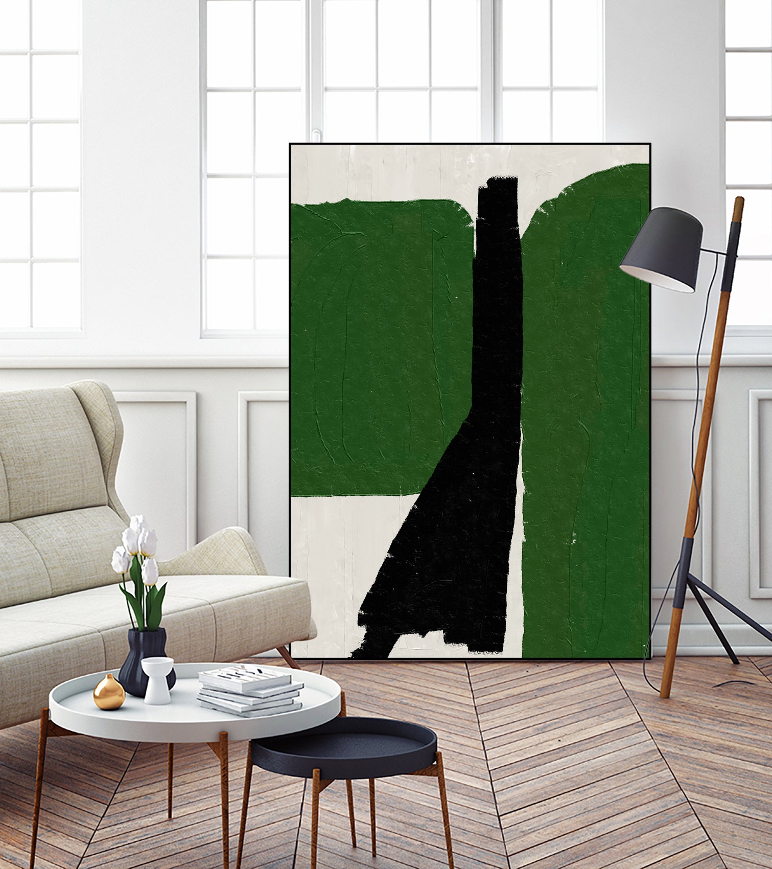 Green Black Oil Abstract by THE MIUUS STUDIO on GIANT ART - abstract painting