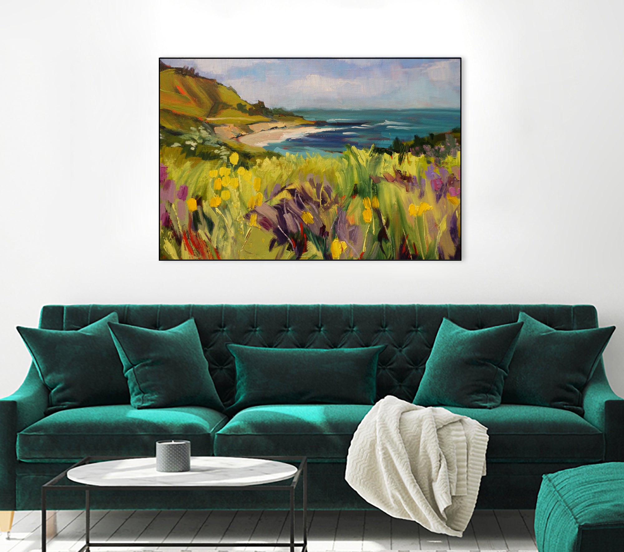 Coastal California  by Maxine Shore  on GIANT ART - green landscape  coast