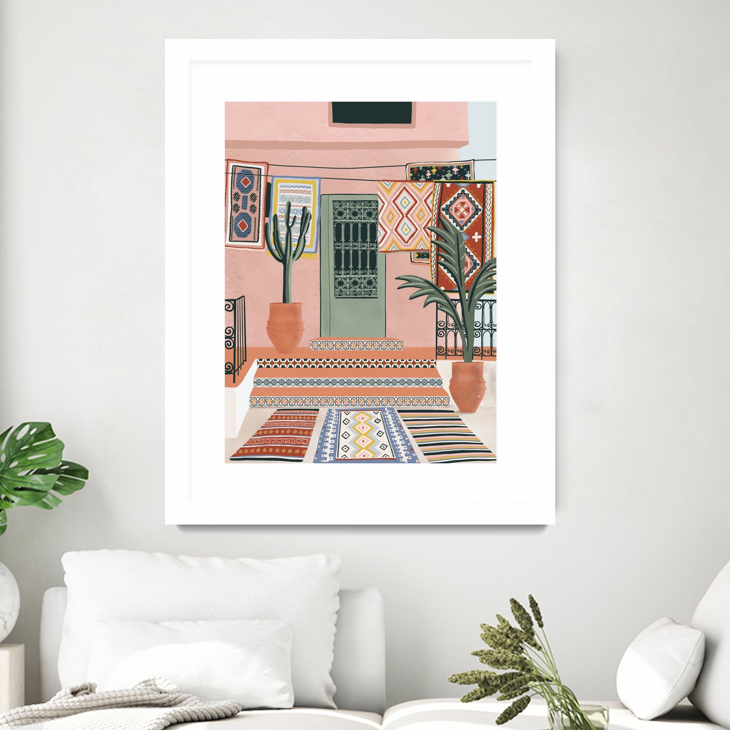 Moroccan Terrace by Ceyda on GIANT ART - illustration houseplant