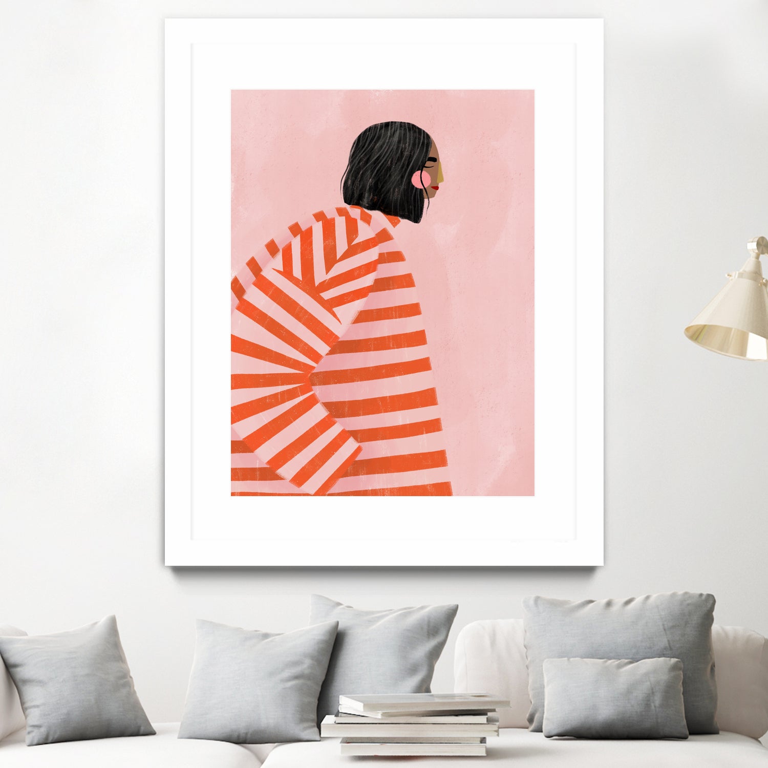 The Woman With the Orange Stripes by Bea Muller on GIANT ART - figurative clothing