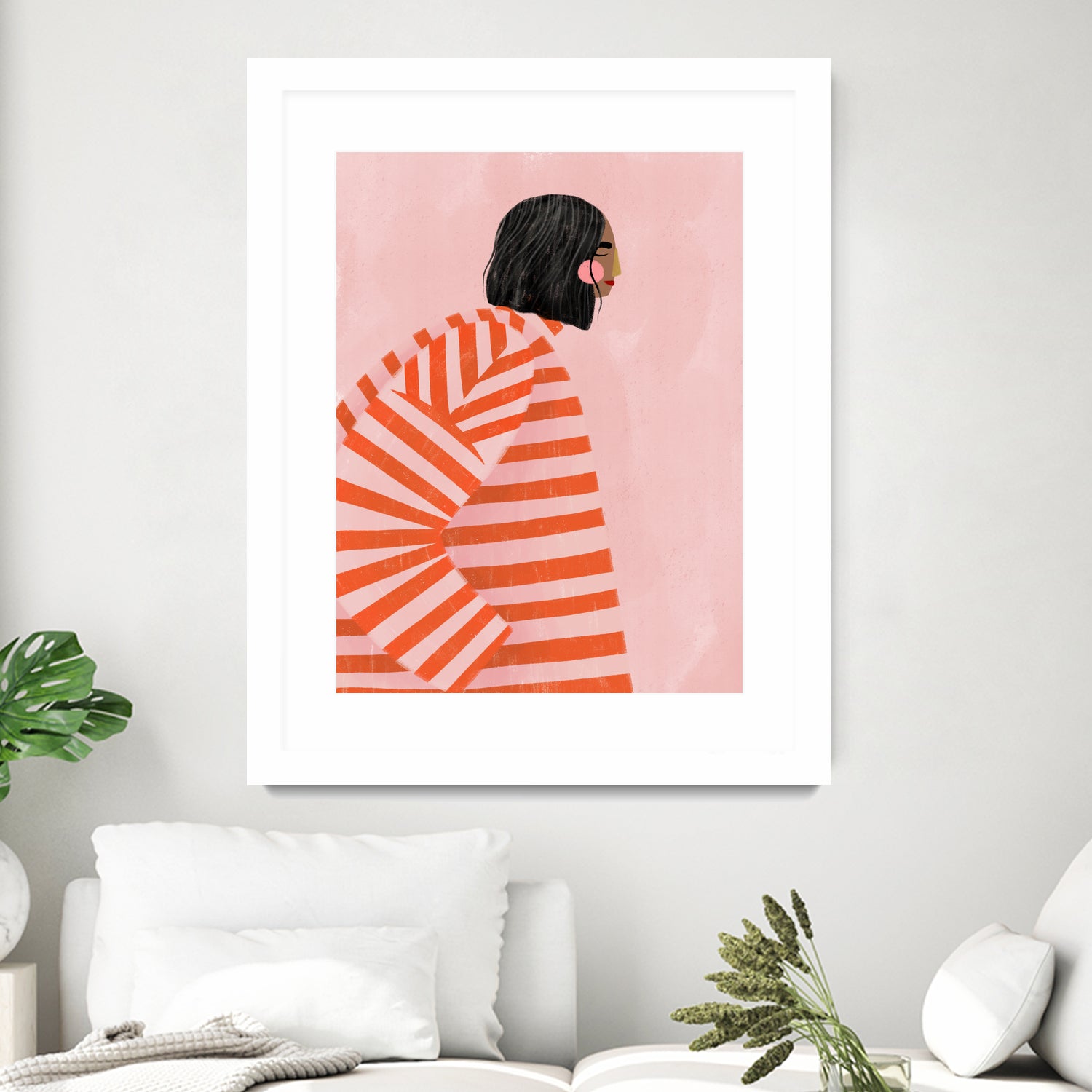 The Woman With the Orange Stripes by Bea Muller on GIANT ART - figurative clothing