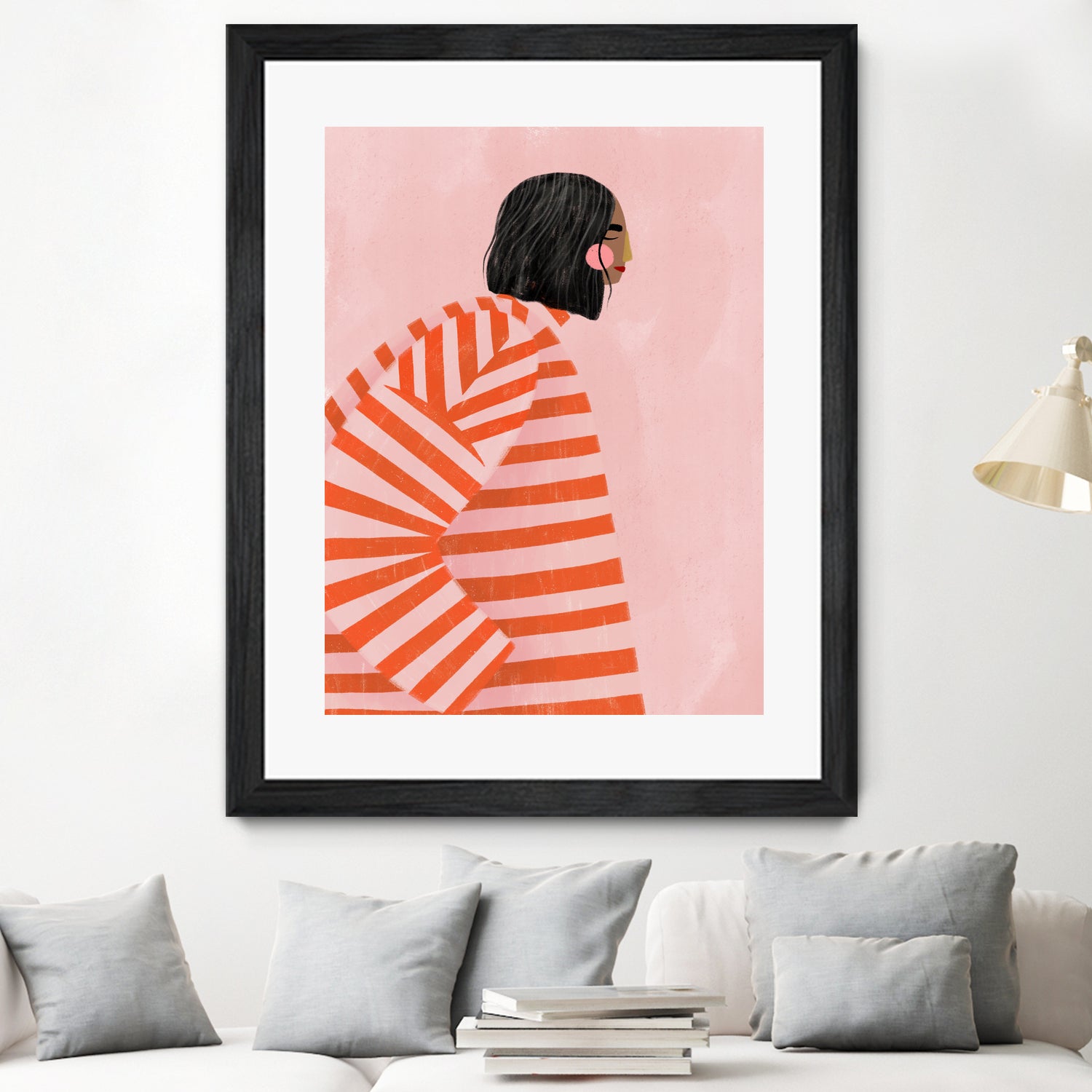 The Woman With the Orange Stripes by Bea Muller on GIANT ART - figurative clothing