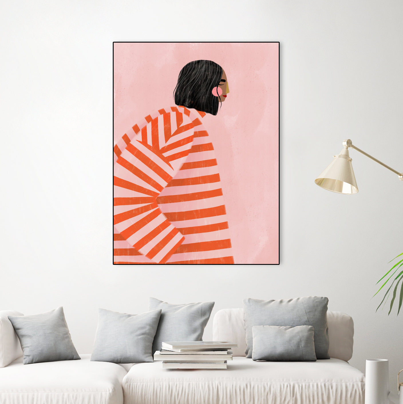 The Woman With the Orange Stripes by Bea Muller on GIANT ART - figurative clothing