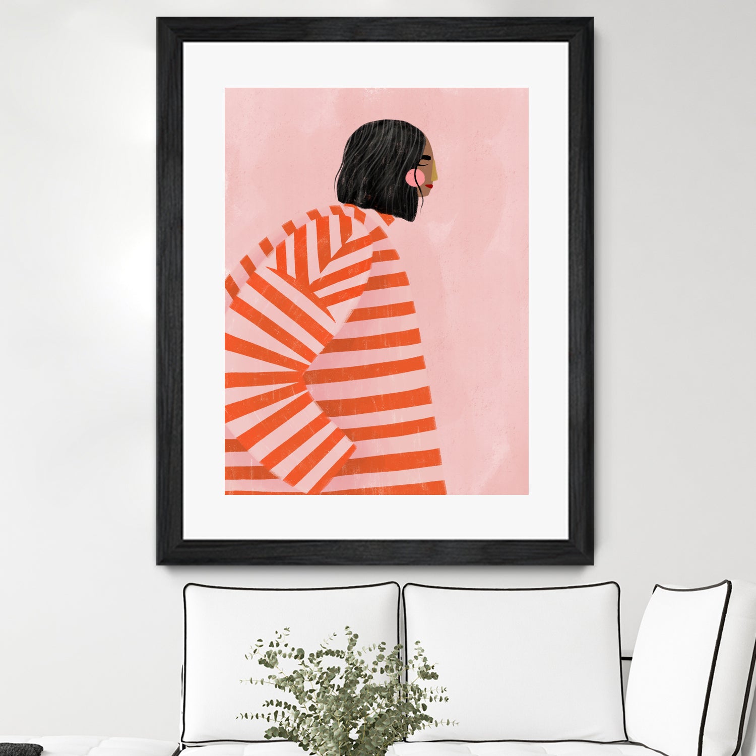 The Woman With the Orange Stripes by Bea Muller on GIANT ART - figurative clothing