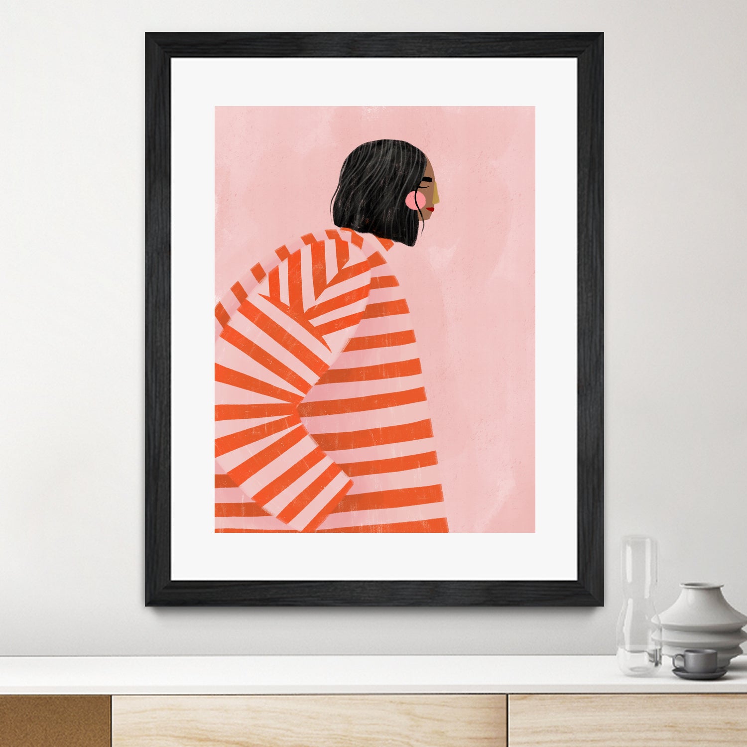 The Woman With the Orange Stripes by Bea Muller on GIANT ART - figurative clothing