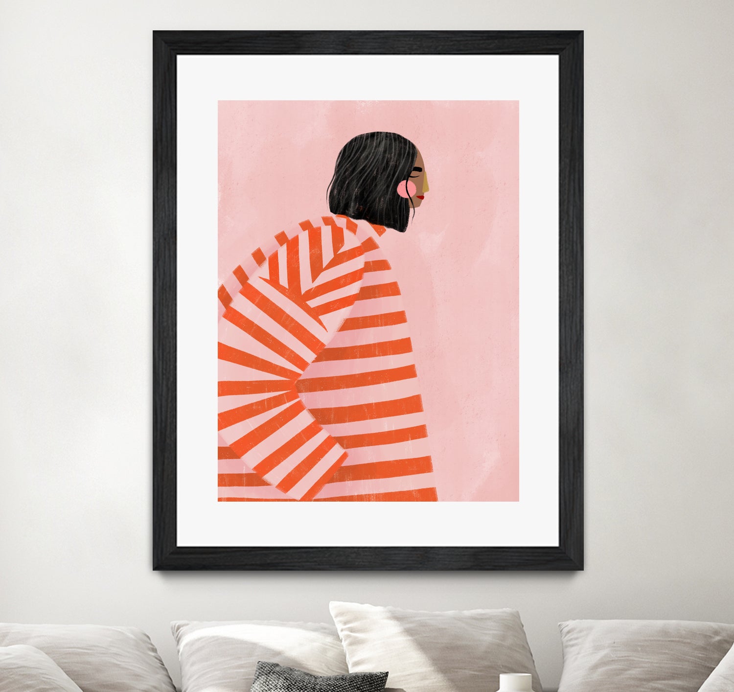 The Woman With the Orange Stripes by Bea Muller on GIANT ART - figurative clothing