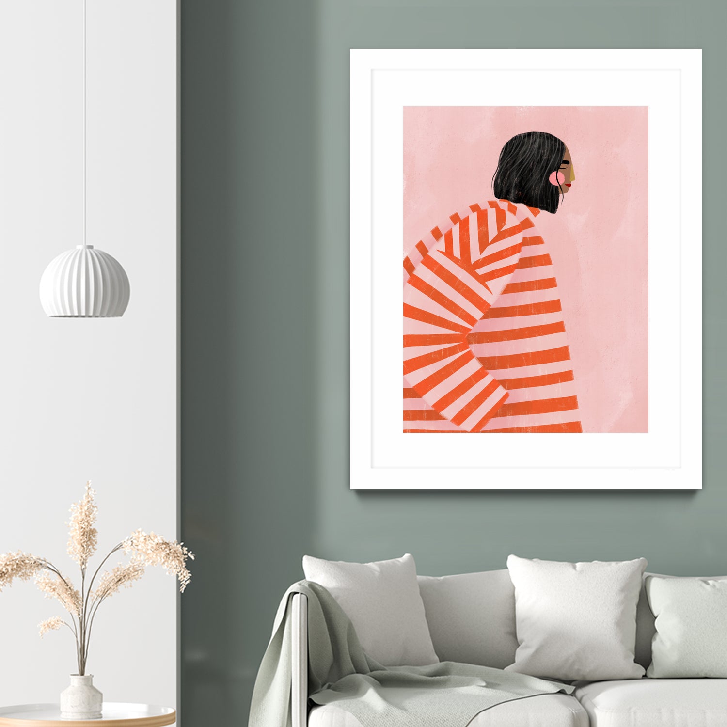 The Woman With the Orange Stripes by Bea Muller on GIANT ART - figurative clothing