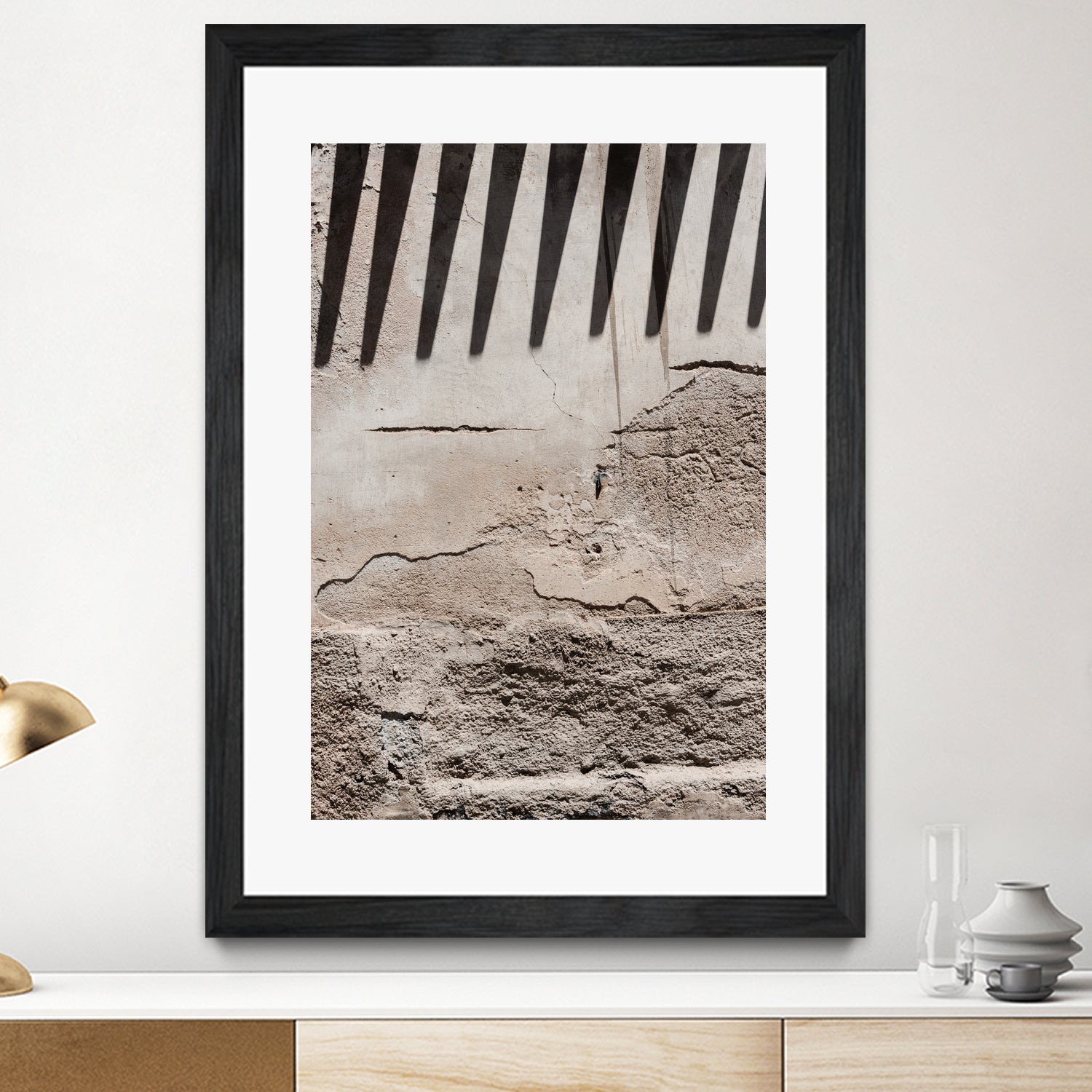 Shadow of lines at vintage wall by Photolovers on GIANT ART - abstract ground