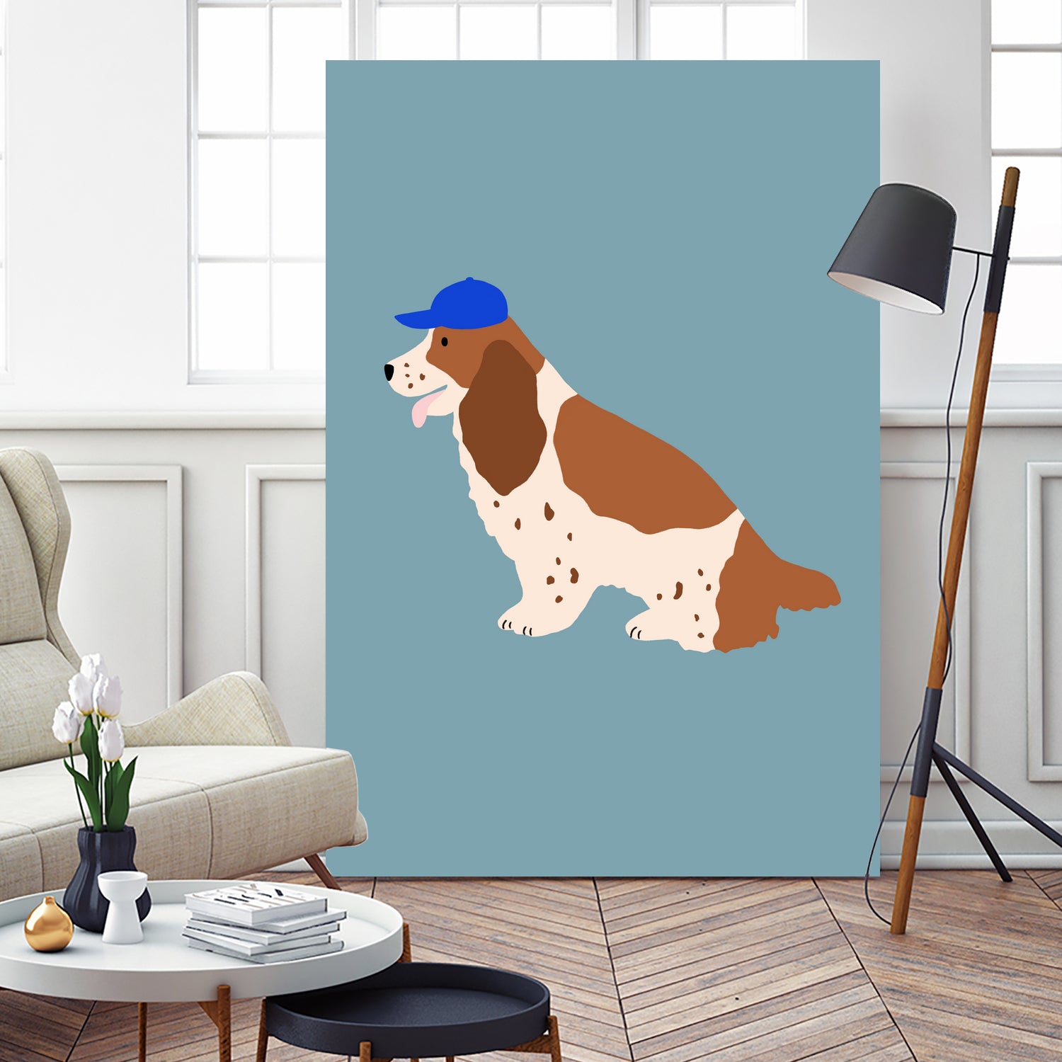 Cocker Spaniel with Cap by Maren Gross on GIANT ART - animals animal