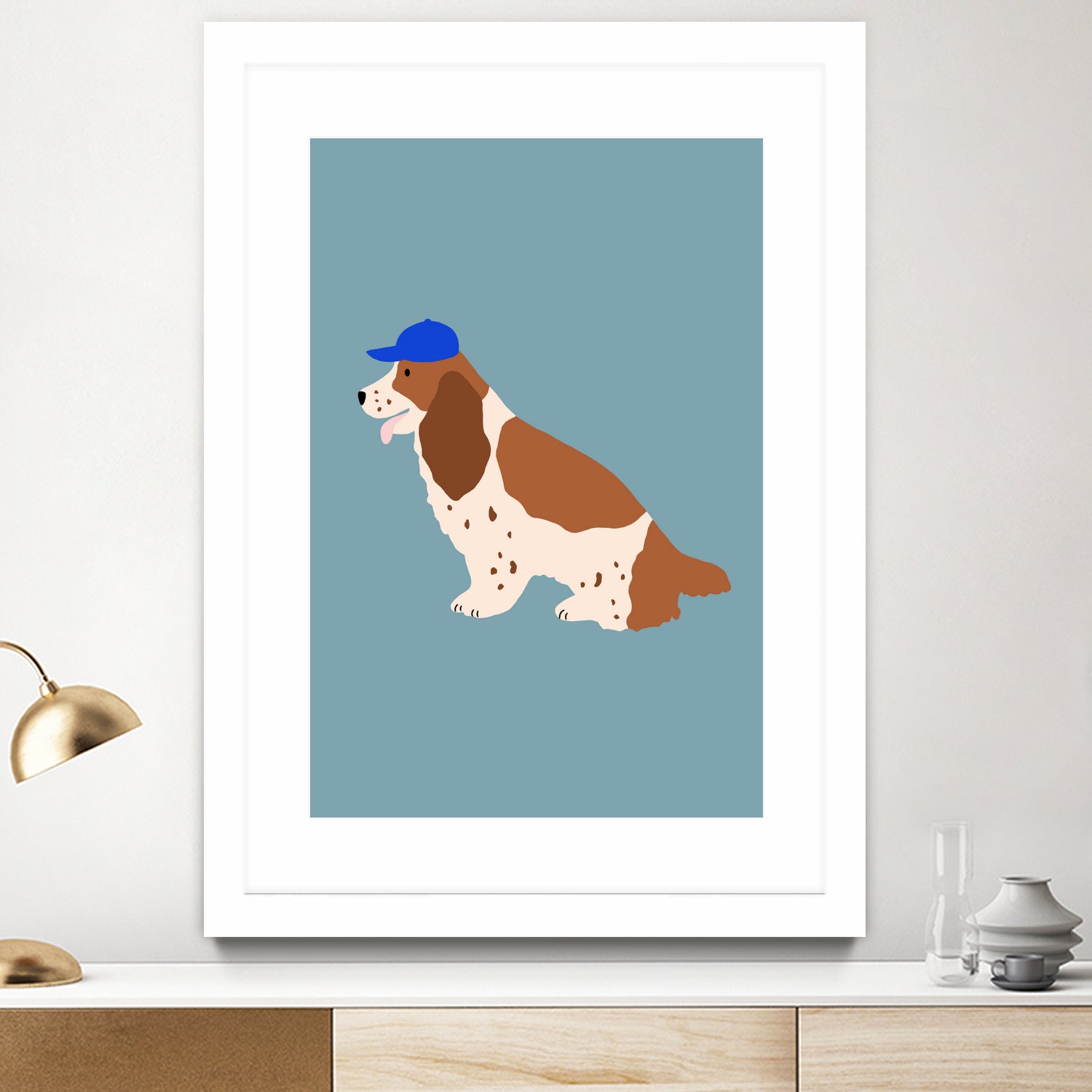 Cocker Spaniel with Cap by Maren Gross on GIANT ART - animals animal