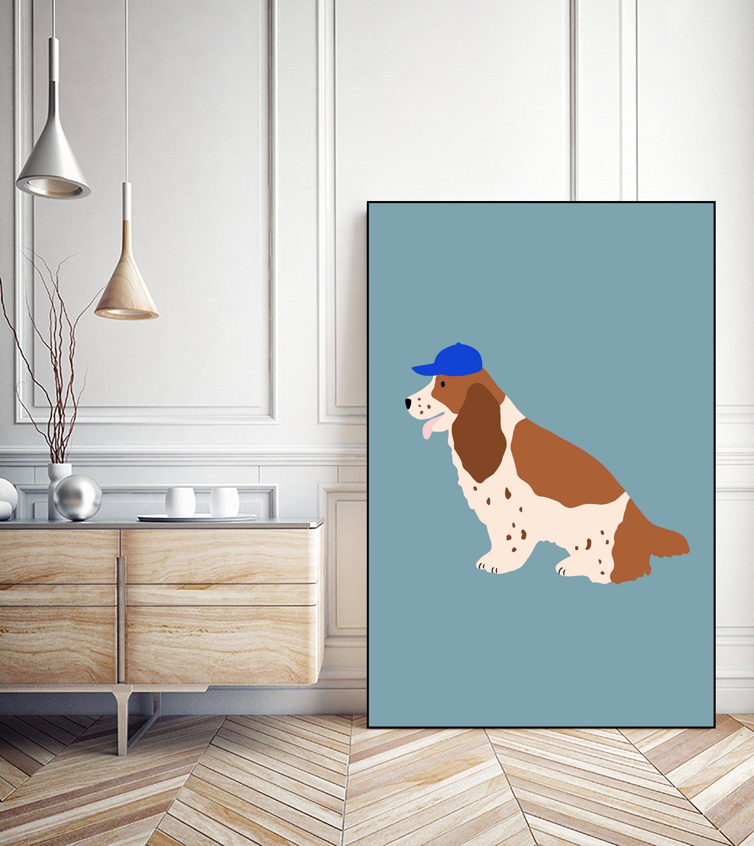 Cocker Spaniel with Cap by Maren Gross on GIANT ART - animals animal