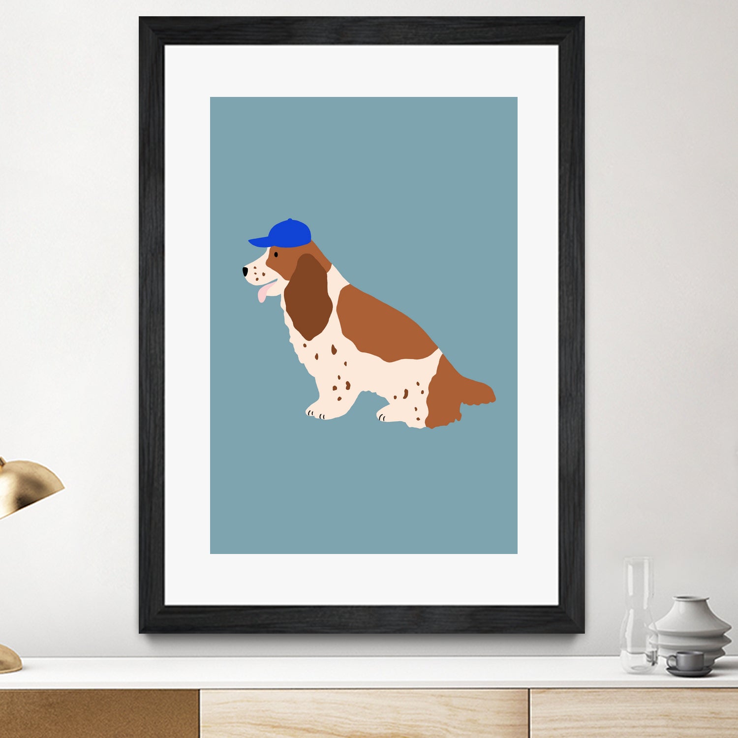 Cocker Spaniel with Cap by Maren Gross on GIANT ART - animals animal