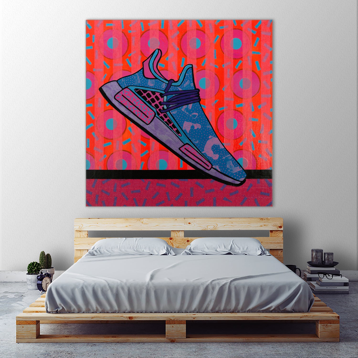 Sky Blue by David Galan  on GIANT ART - pink illustration running shoes