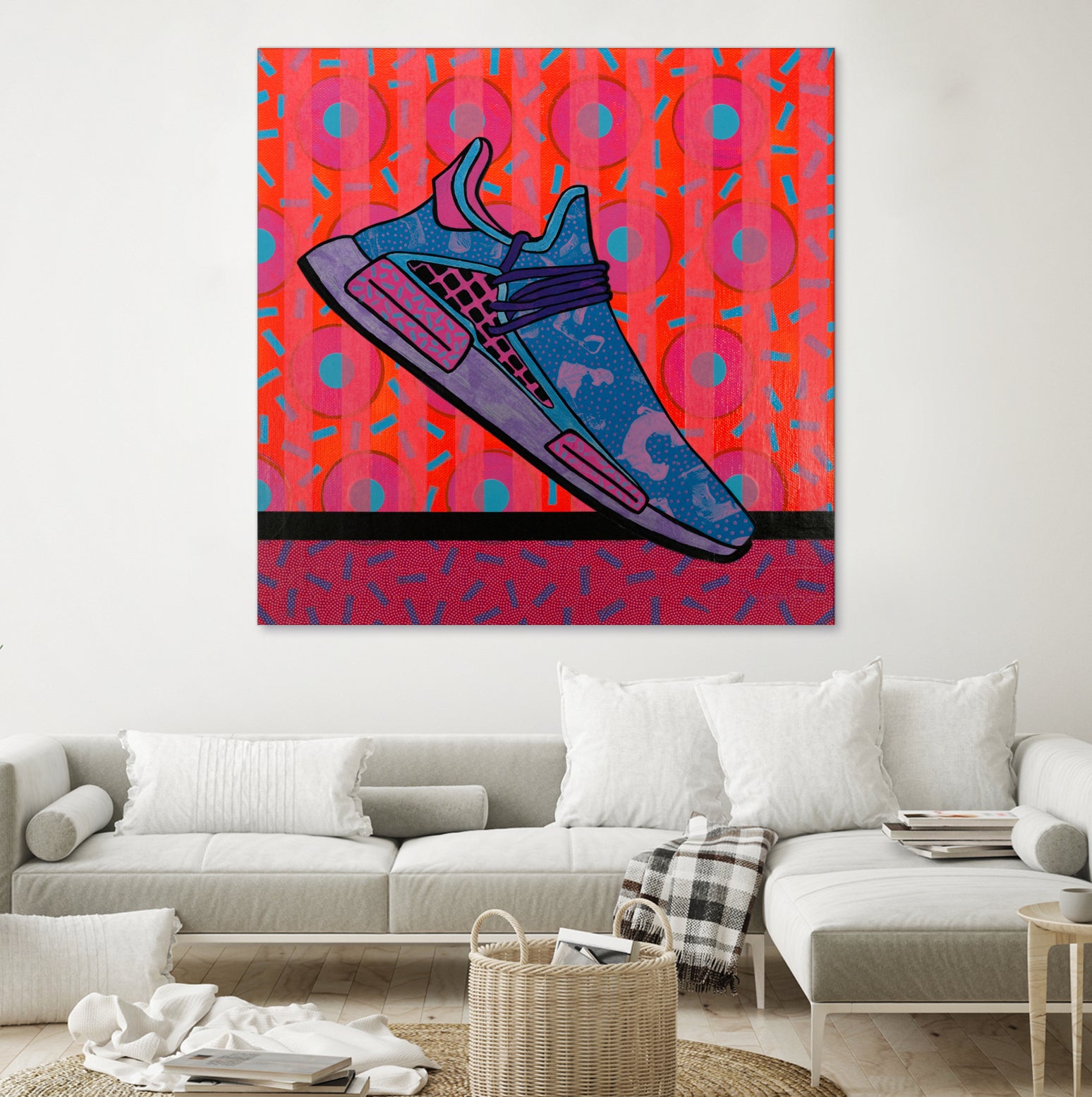 Sky Blue by David Galan  on GIANT ART - pink illustration running shoes