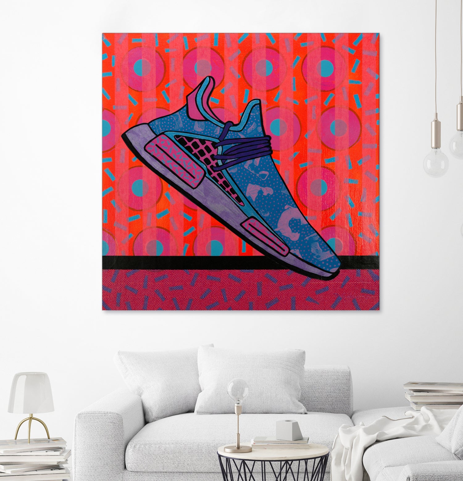 Sky Blue by David Galan  on GIANT ART - pink illustration running shoes