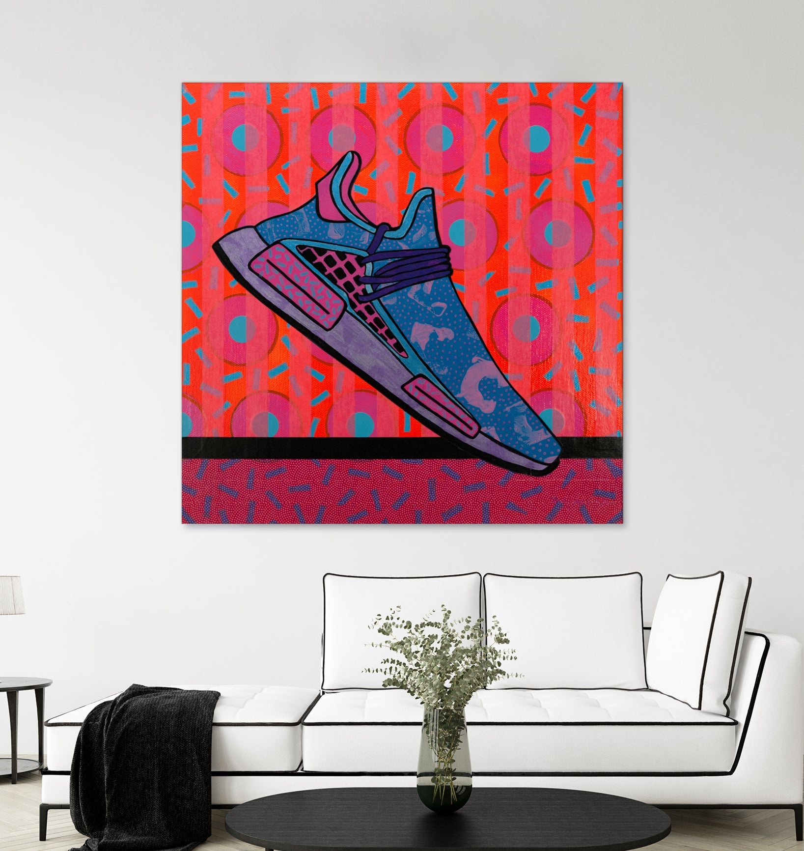 Sky Blue by David Galan  on GIANT ART - pink illustration running shoes