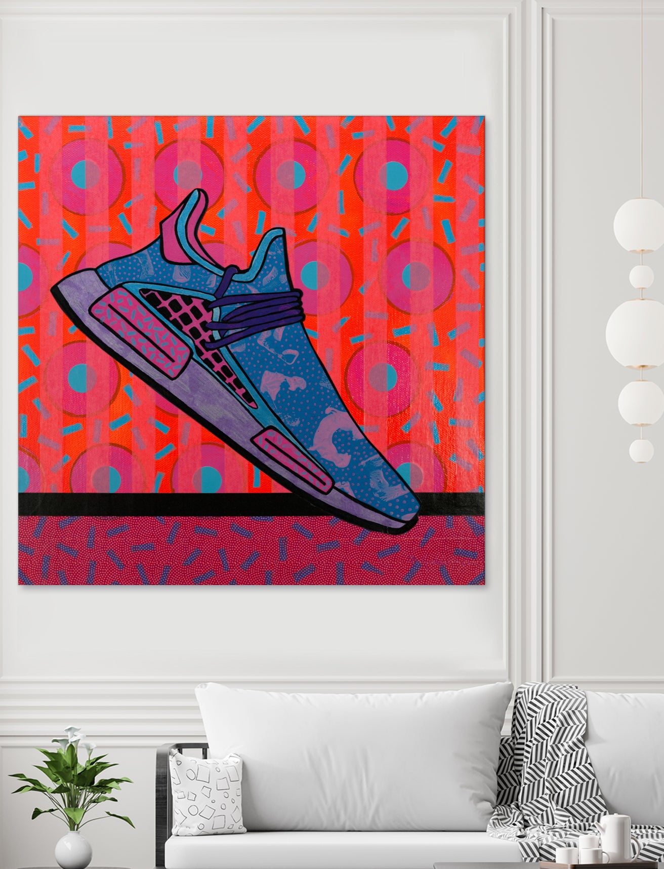 Sky Blue by David Galan  on GIANT ART - pink illustration running shoes