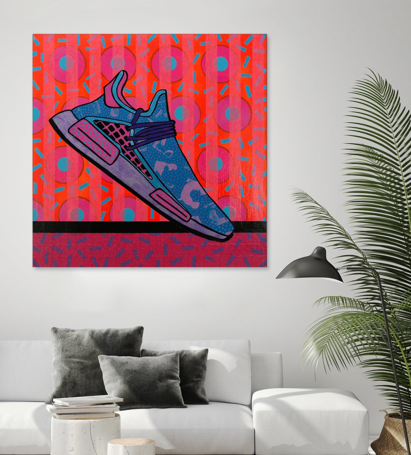 Sky Blue by David Galan  on GIANT ART - pink illustration running shoes