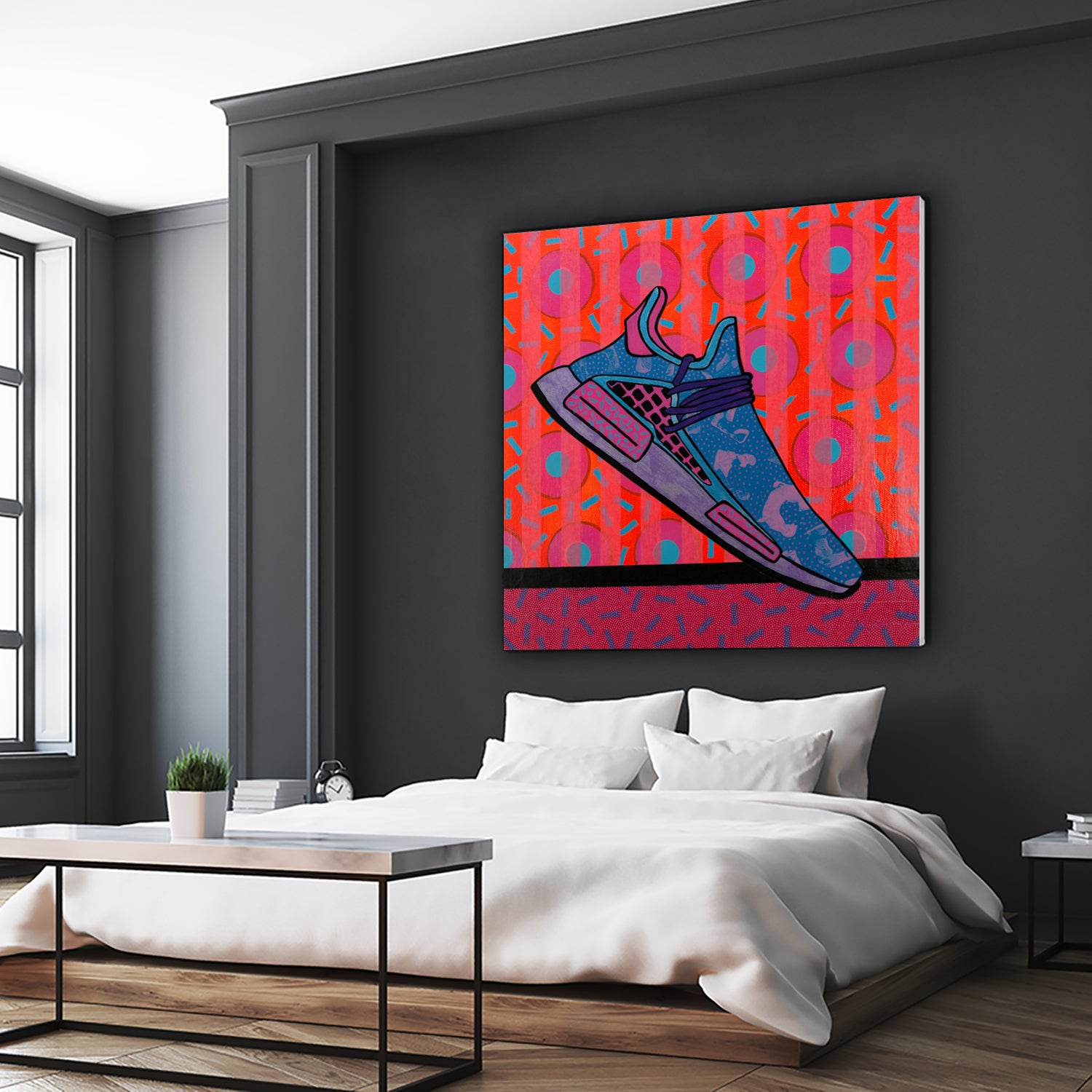 Sky Blue by David Galan  on GIANT ART - pink illustration running shoes