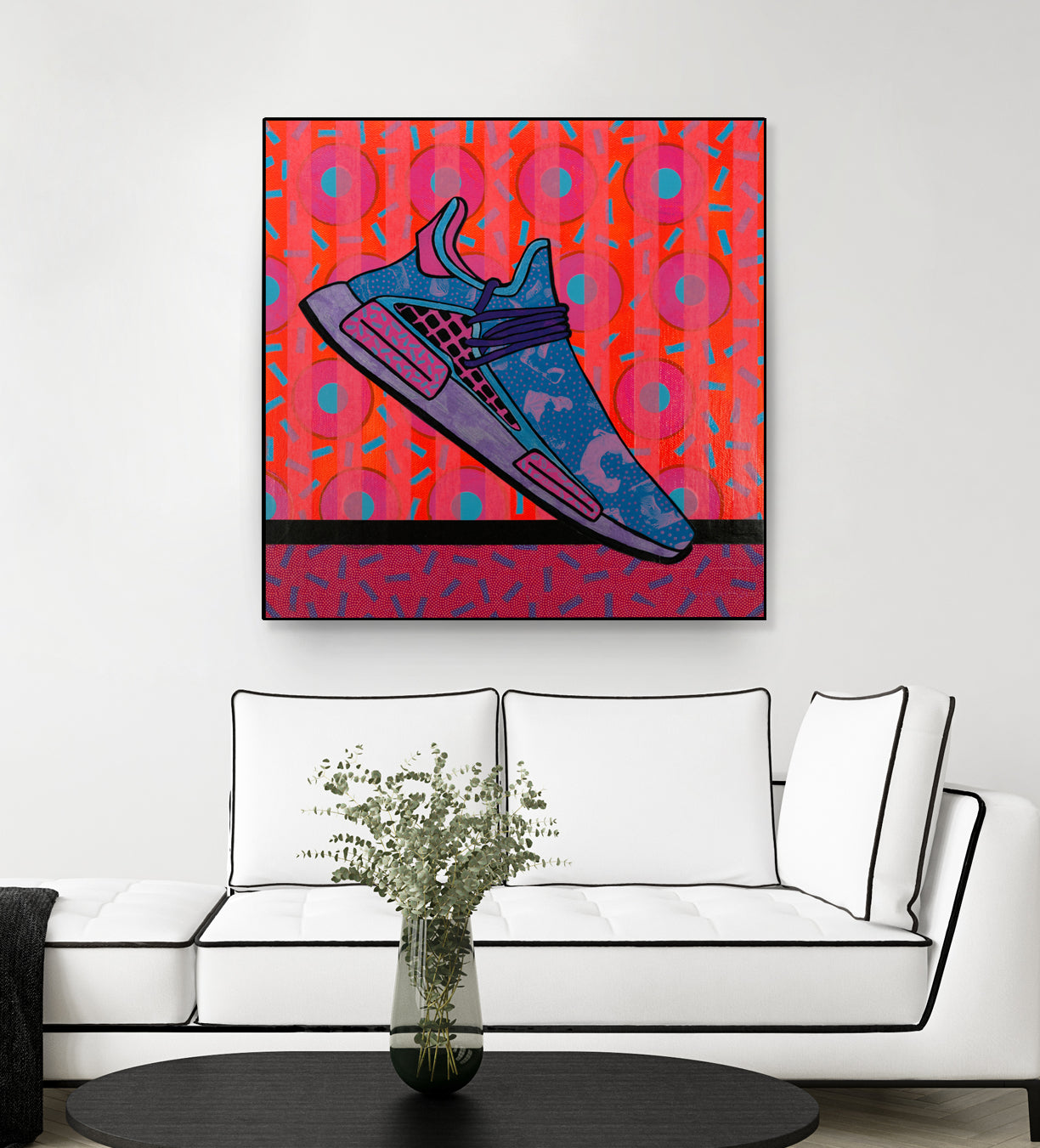 Sky Blue by David Galan  on GIANT ART - pink illustration running shoes