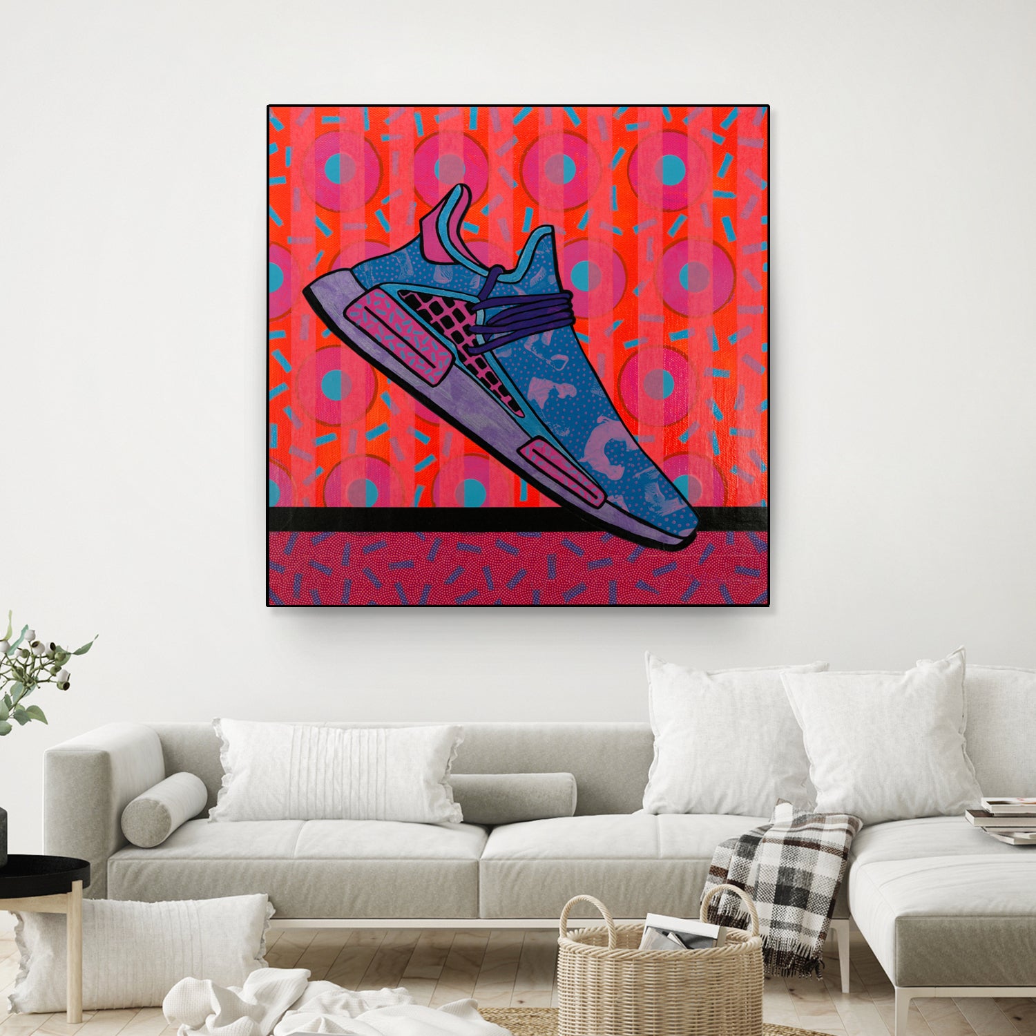 Sky Blue by David Galan  on GIANT ART - pink illustration running shoes