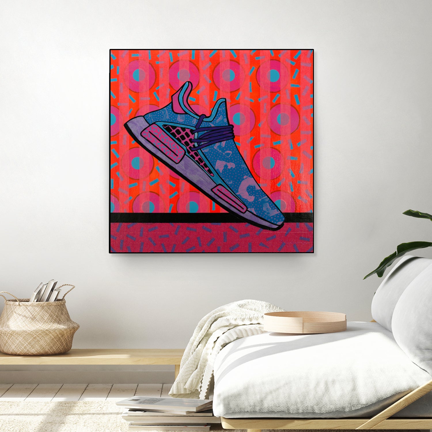 Sky Blue by David Galan  on GIANT ART - pink illustration running shoes