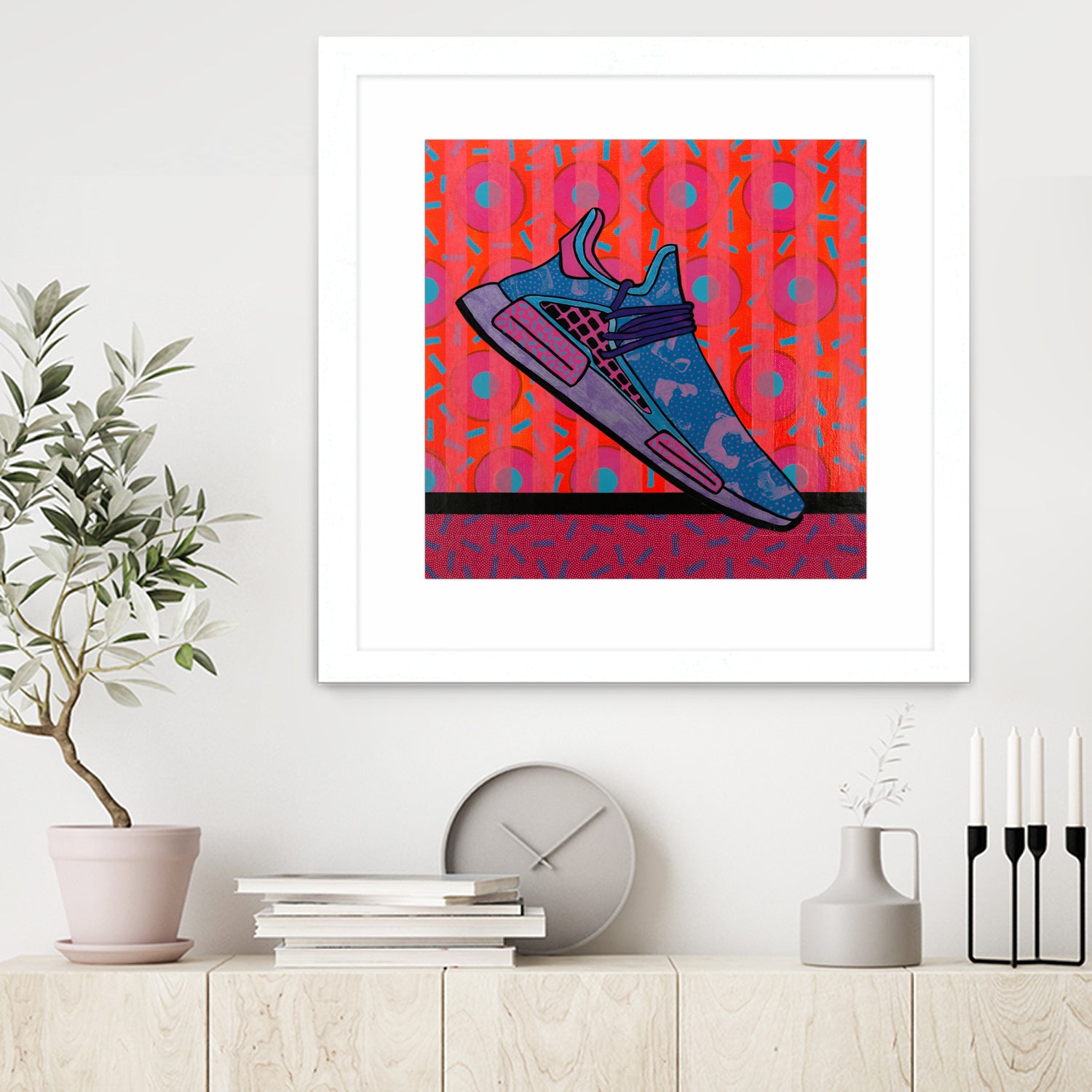 Sky Blue by David Galan  on GIANT ART - pink illustration running shoes