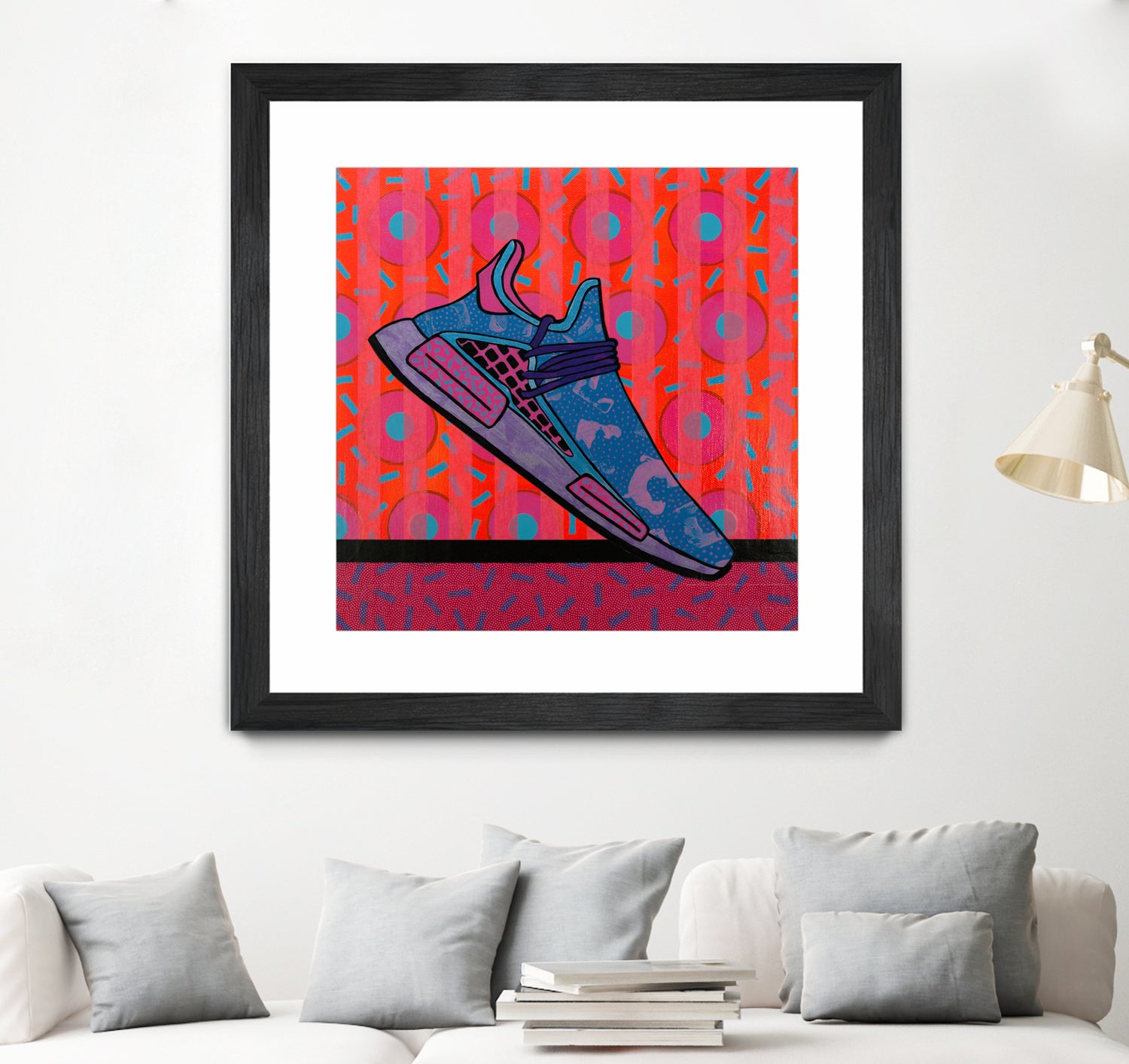 Sky Blue by David Galan  on GIANT ART - pink illustration running shoes