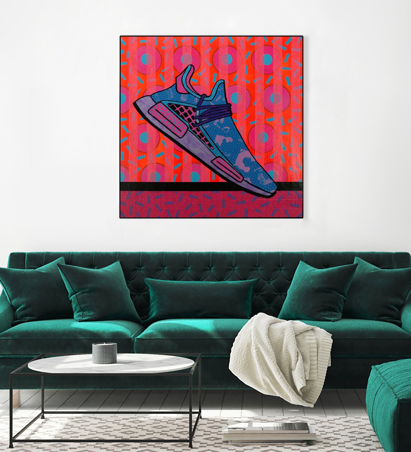 Sky Blue by David Galan  on GIANT ART - pink illustration running shoes