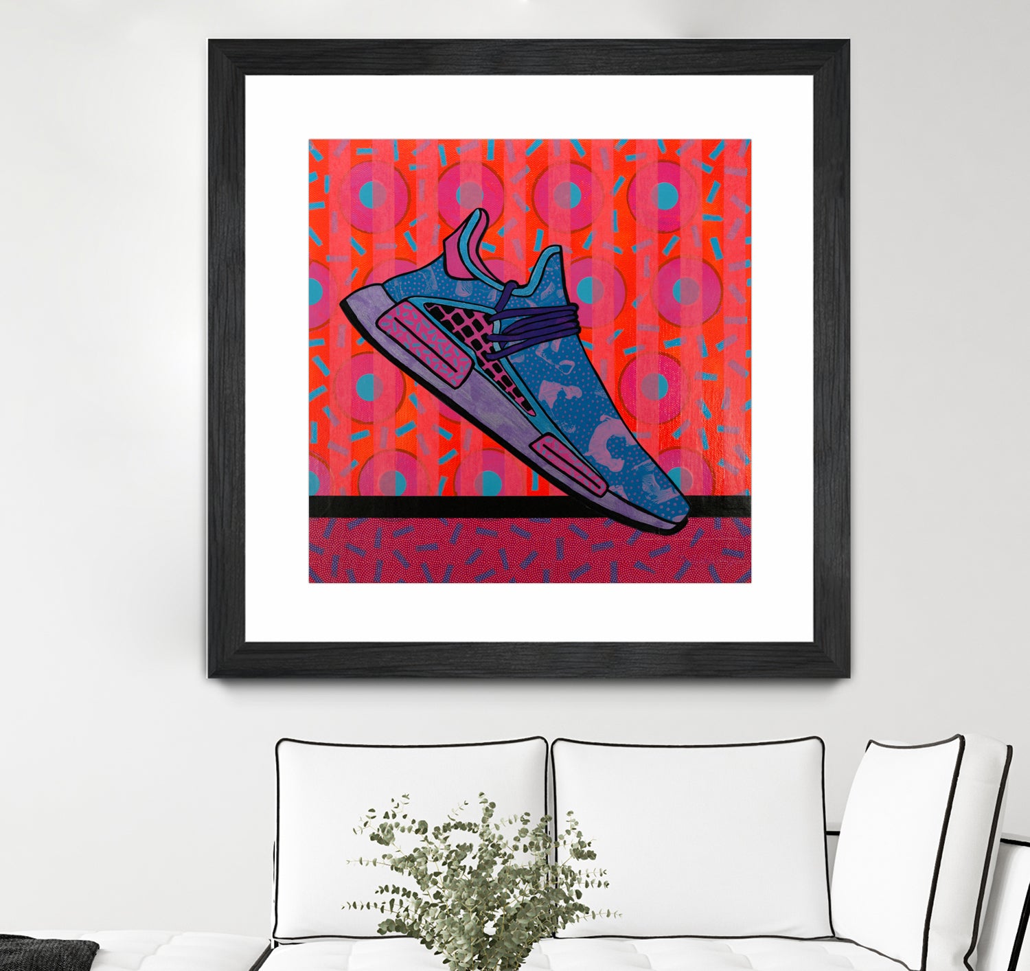 Sky Blue by David Galan  on GIANT ART - pink illustration running shoes