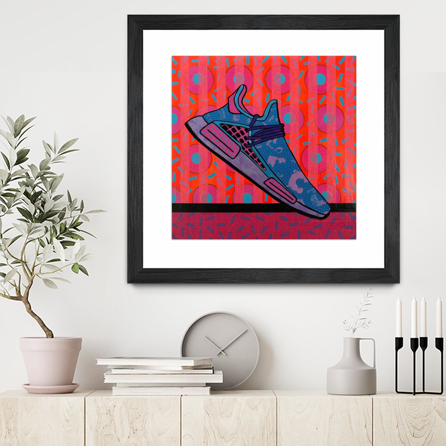 Sky Blue by David Galan  on GIANT ART - pink illustration running shoes