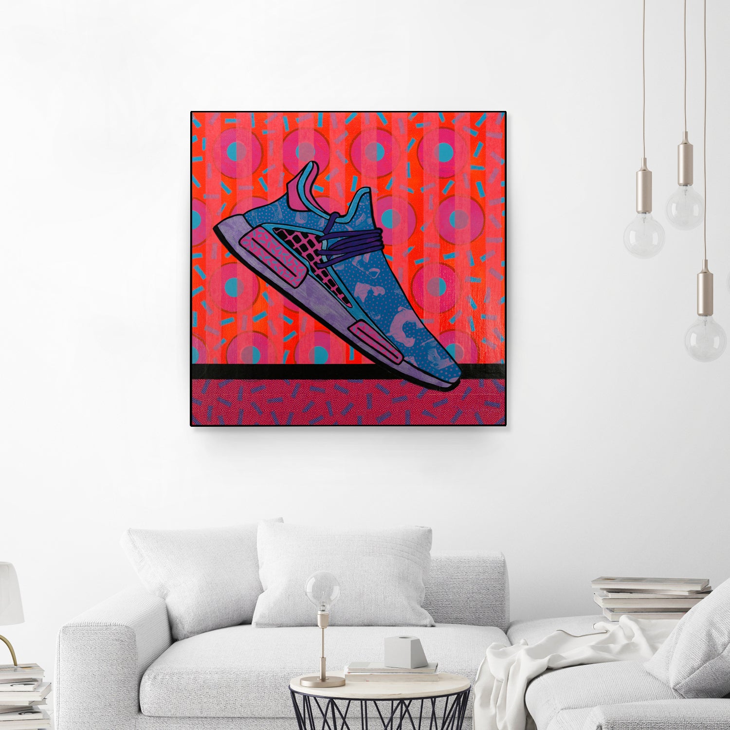 Sky Blue by David Galan  on GIANT ART - pink illustration running shoes