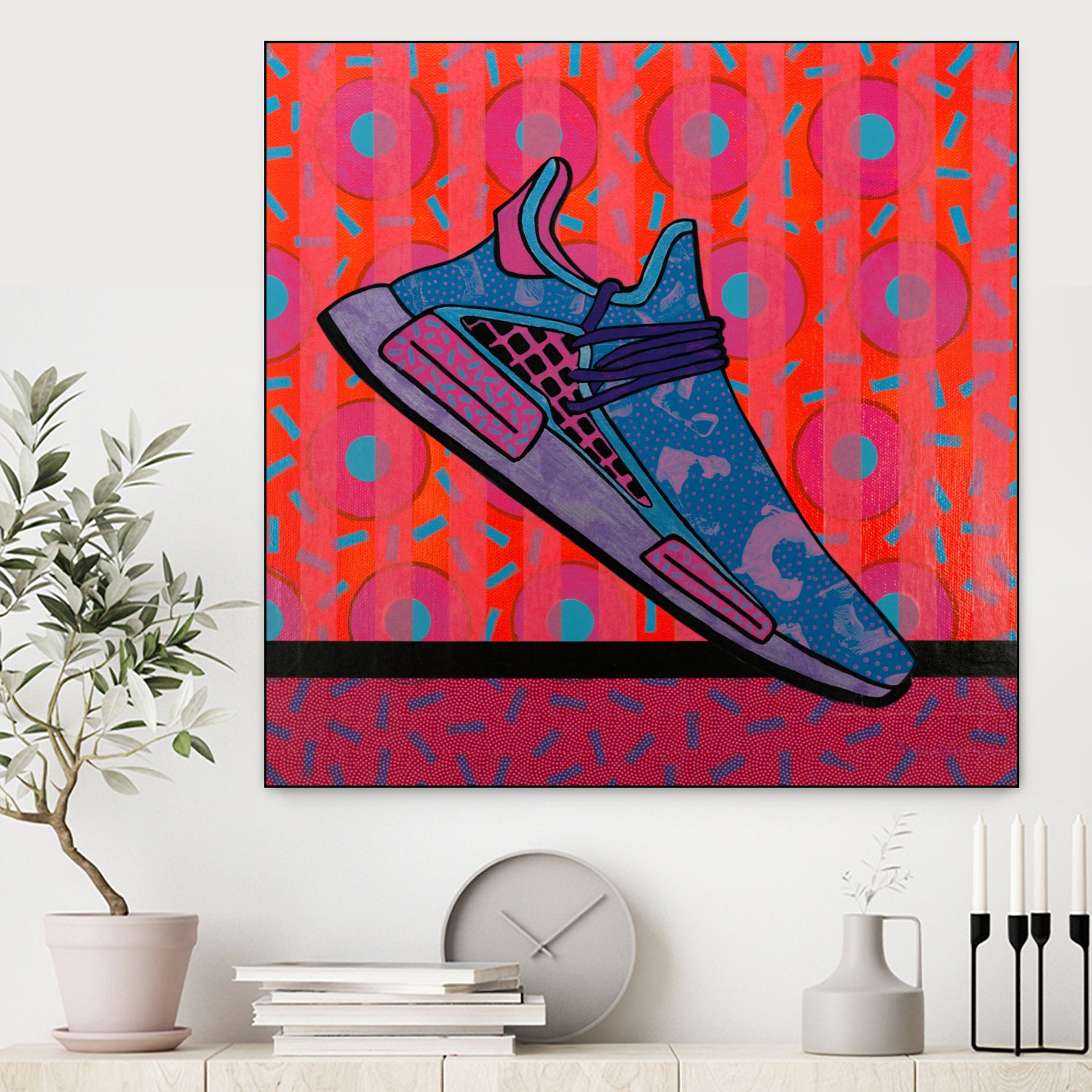 Sky Blue by David Galan  on GIANT ART - pink illustration running shoes