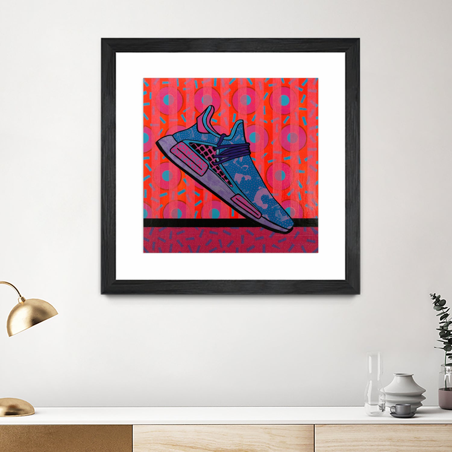 Sky Blue by David Galan  on GIANT ART - pink illustration running shoes