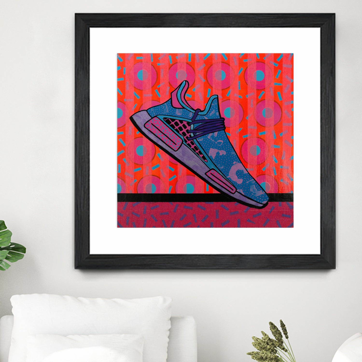 Sky Blue by David Galan  on GIANT ART - pink illustration running shoes