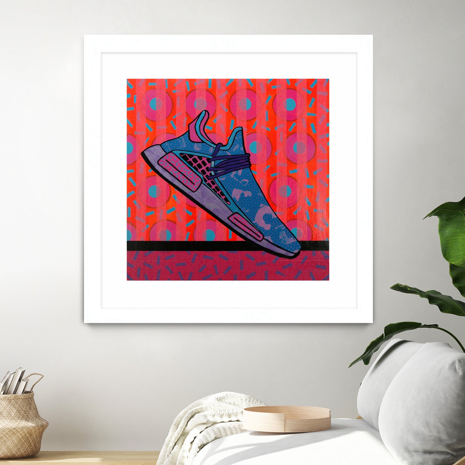 Sky Blue by David Galan  on GIANT ART - pink illustration running shoes