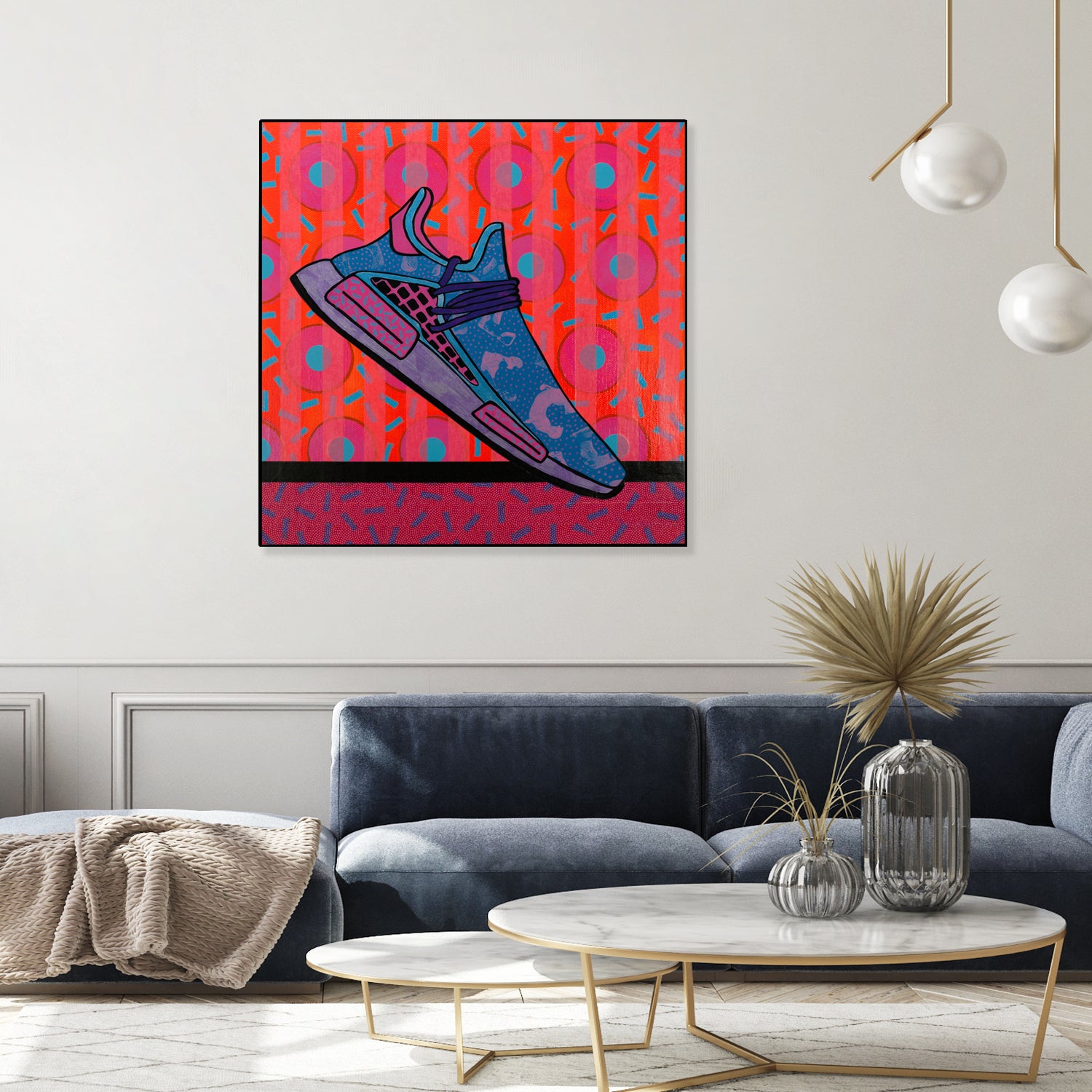 Sky Blue by David Galan  on GIANT ART - pink illustration running shoes