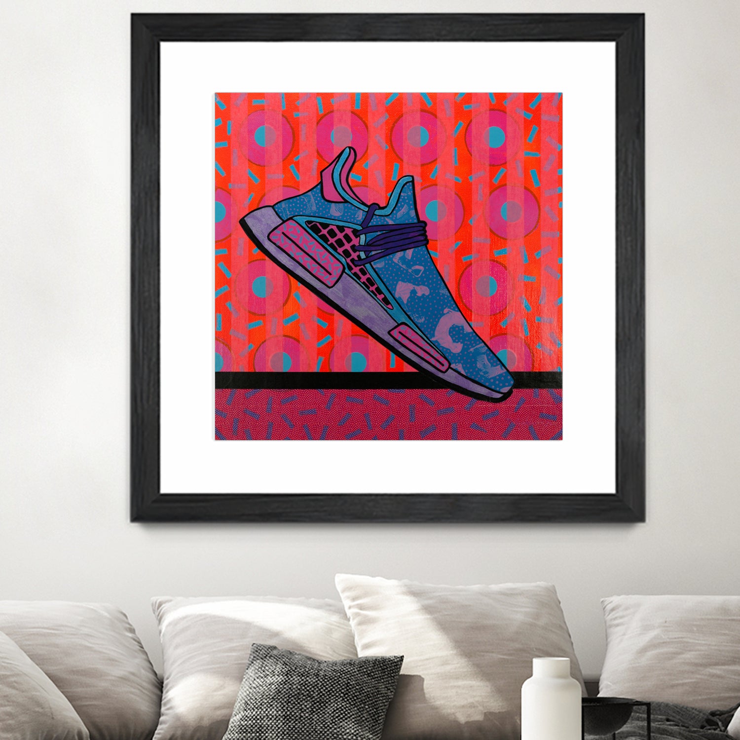 Sky Blue by David Galan  on GIANT ART - pink illustration running shoes