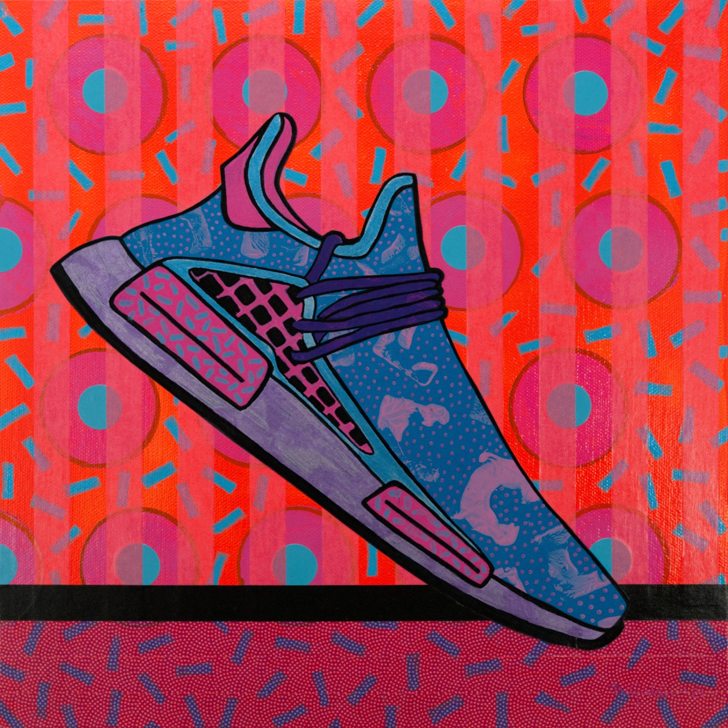 Sky Blue by David Galan  on GIANT ART - pink illustration running shoes