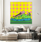 Superstar Green Pink Blue by David Galan on GIANT ART - green illustration sneeker