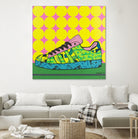 Superstar Green Pink Blue by David Galan on GIANT ART - green illustration sneeker