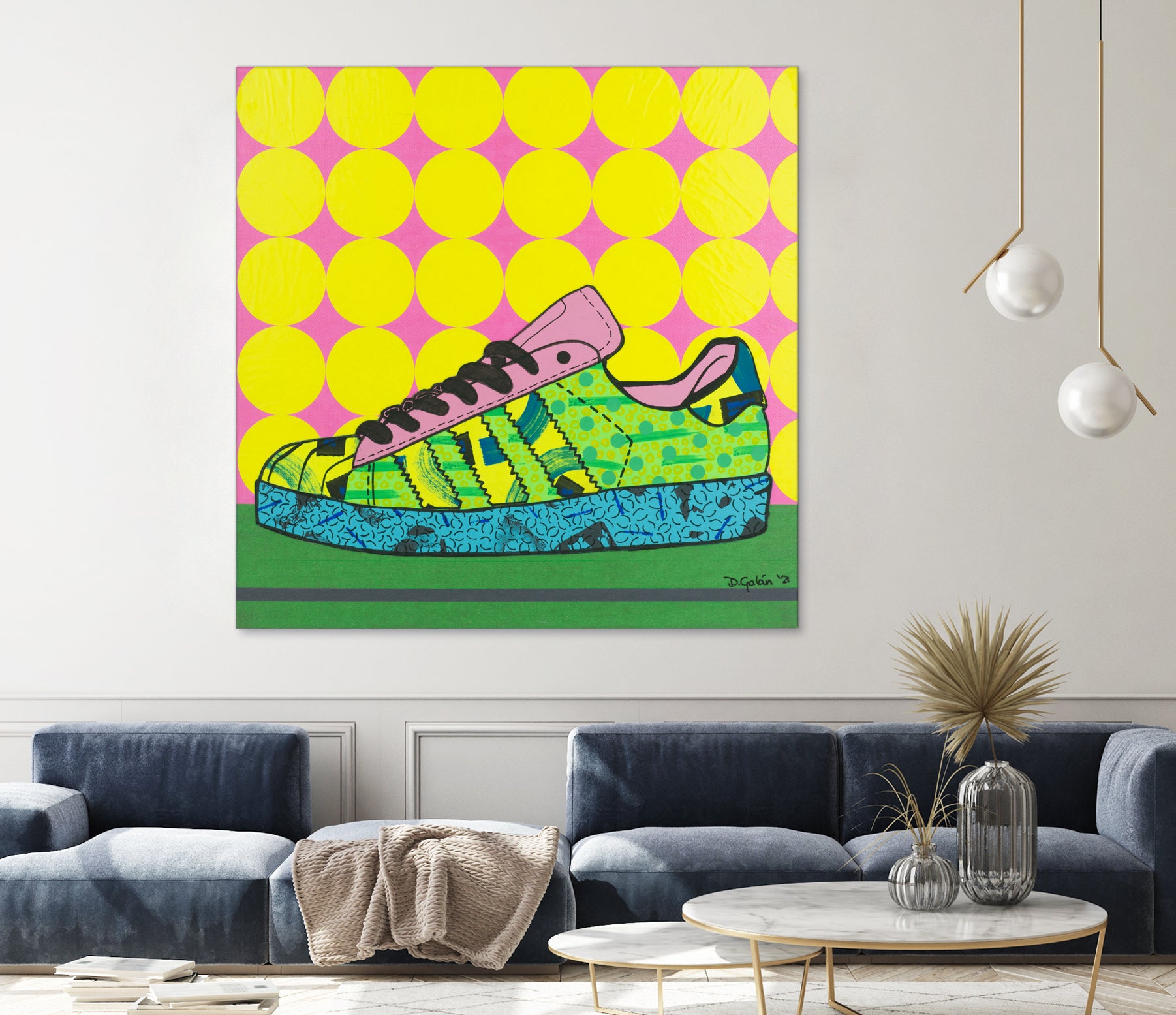 Superstar Green Pink Blue by David Galan on GIANT ART - green illustration sneeker