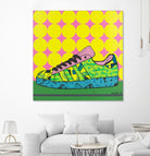 Superstar Green Pink Blue by David Galan on GIANT ART - green illustration sneeker