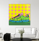 Superstar Green Pink Blue by David Galan on GIANT ART - green illustration sneeker