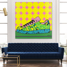 Superstar Green Pink Blue by David Galan on GIANT ART - green illustration sneeker